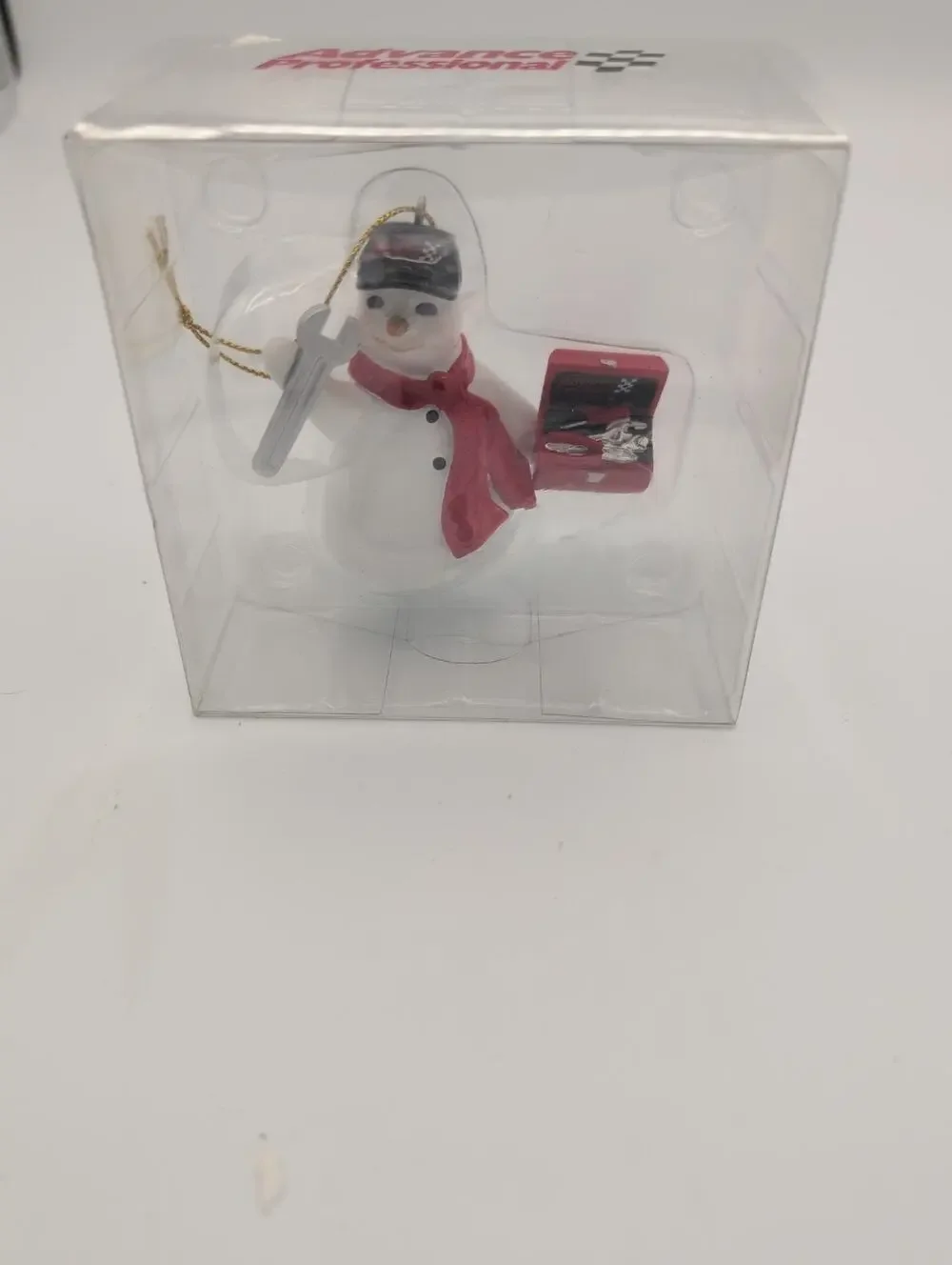 Advance Professional Hanging Snowman Resin Ornament Christmas White Red Black